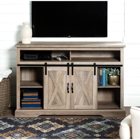 The Gray Barn Wind Gap Sliding Barn Door TV Stand Console