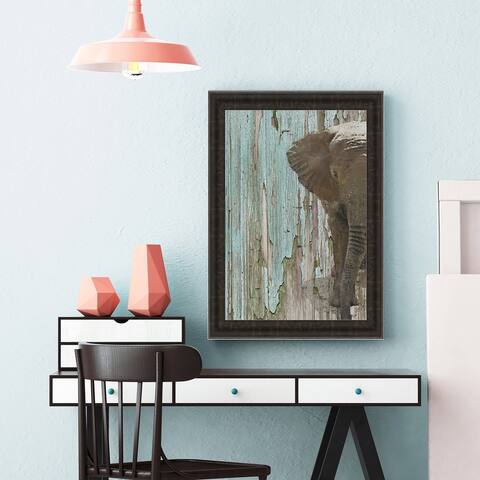The Elephant Framed Print - Blue