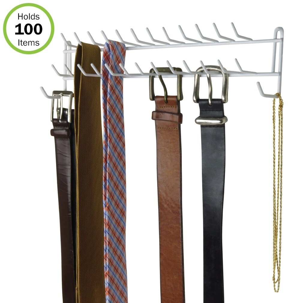 Tie belt scarves 24 Organizer Closet Mounted Rack Holder Hanger