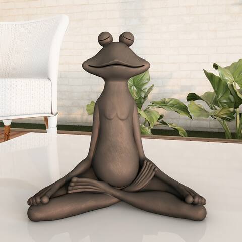 Meditating Frog Statue-Resin Zen Animal Yoga Figurine by Pure Garden