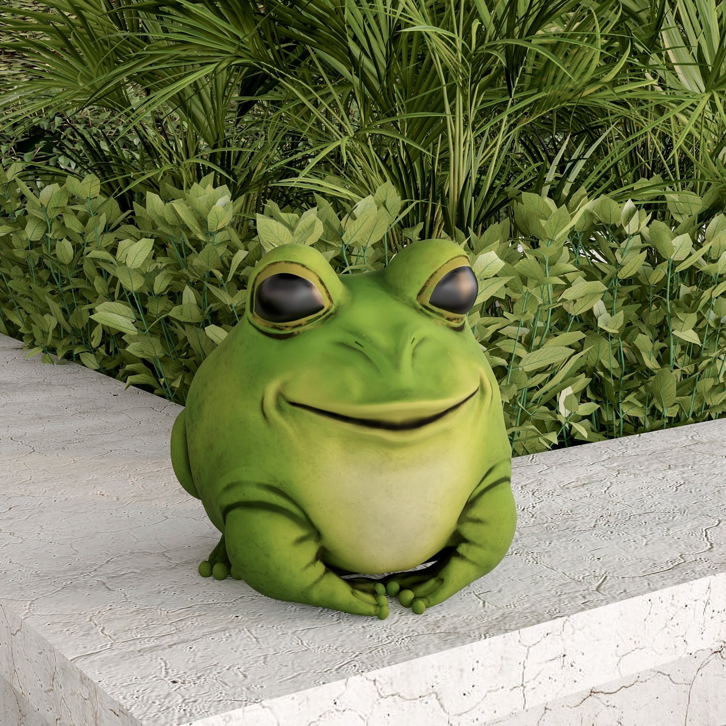 Frog Statue-Resin Chubby Animal Figurine by Pure Garden - On Sale