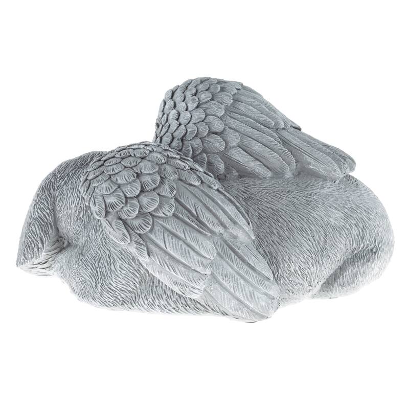 Dog Memorial Stone - Sleeping Angel Puppy Keepsake Sculpture - Resin Grave Marker Figurine by Pure Garden (Stone)
