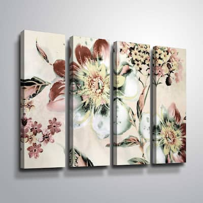 ArtWall 'Summer Flower' 4 Piece Gallery Wrapped Canvas Set