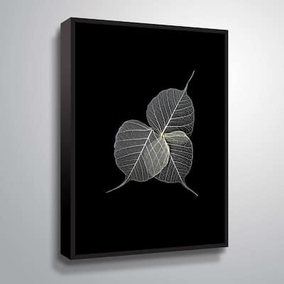 ArtWall 'Dark leaves' Gallery Wrapped Floater-framed Canvas