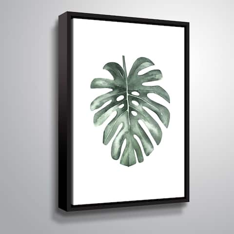 ArtWall 'Water leaf' Gallery Wrapped Floater-framed Canvas
