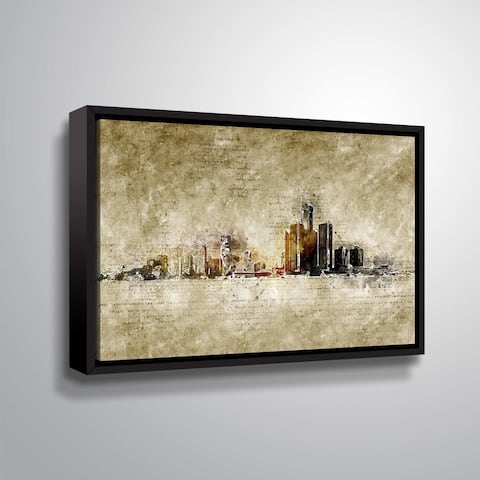 ArtWall 'Detroit' Gallery Wrapped Floater-framed Canvas