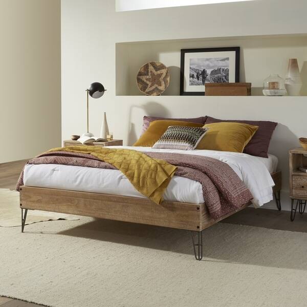 Shop Grain Wood Furniture Montauk Hairpin Platform Bed Solid Wood