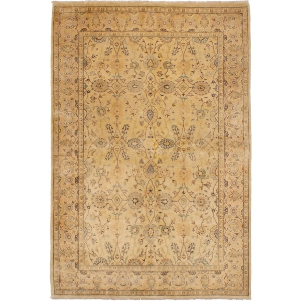 ECARPETGALLERY Hand-knotted Chobi Twisted Tan Wool Rug - 6'0 x 9'0