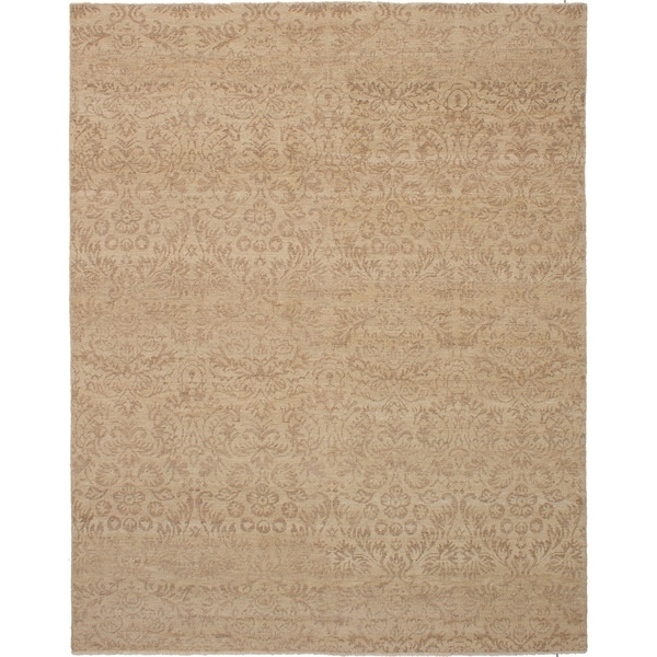 ECARPETGALLERY Hand-knotted Royal Ushak Light Khaki Wool Rug - 7'8 x 9'8