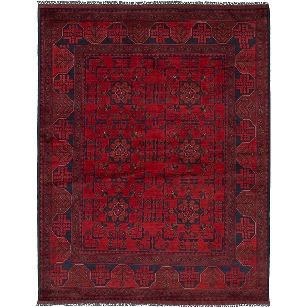 ECARPETGALLERY Hand-knotted Finest Khal Mohammadi Red Wool Rug - 4'9 x 6'3