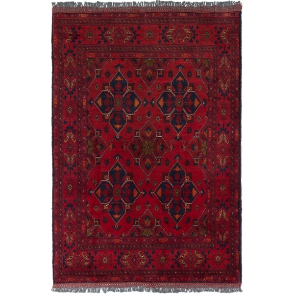 ECARPETGALLERY Hand-knotted Finest Khal Mohammadi Dark Red Wool Rug - 3'2 x 4'9