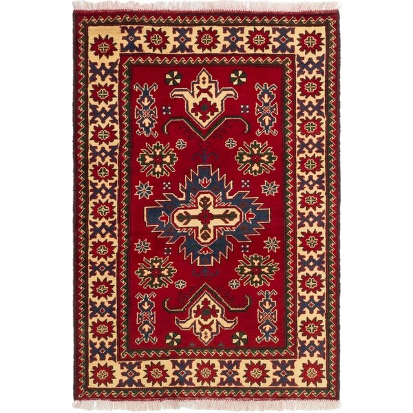 ECARPETGALLERY Hand-knotted Finest Kargahi Red Wool Rug - 3'3 x 4'10