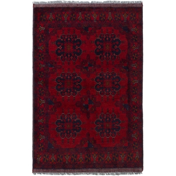 ECARPETGALLERY Hand-knotted Finest Khal Mohammadi Red Wool Rug - 3'2 x 4'10
