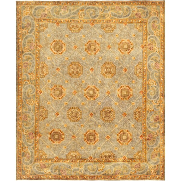 ECARPETGALLERY Hand-knotted Karma Grey Wool Rug - 8'5 x 9'11