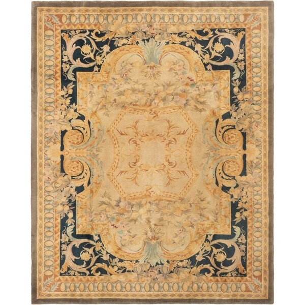 ECARPETGALLERY Hand-knotted Savonnerie Beige Wool Rug - 8'0 x 10'0