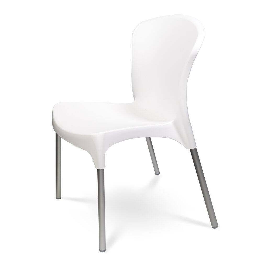 (Set of 4) - Stella Stackable Dining Chair - White