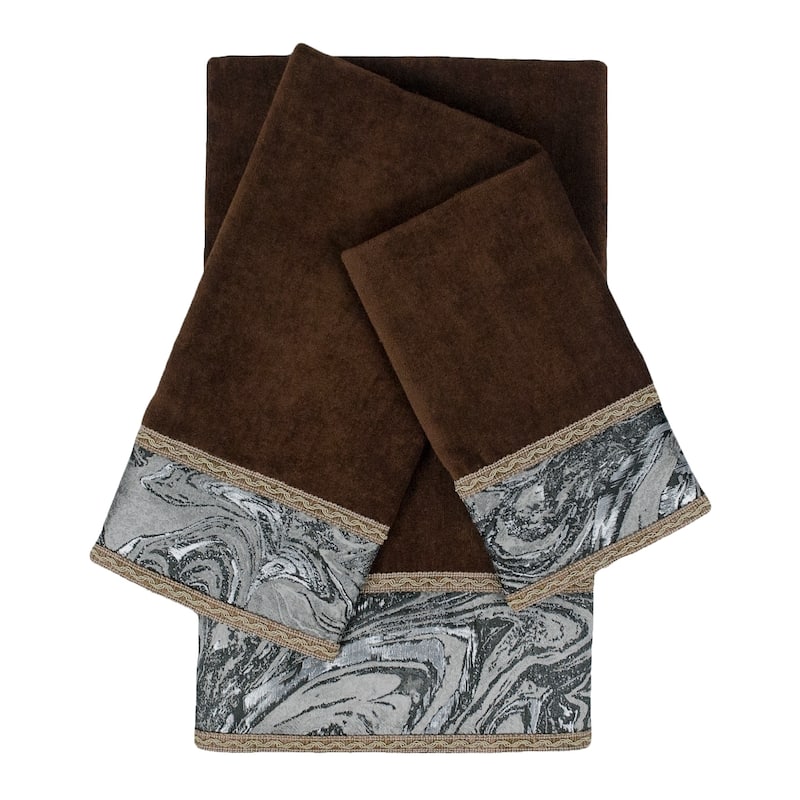 Sherry Kline Earlington Brown 3-piece Embelished Towel Set