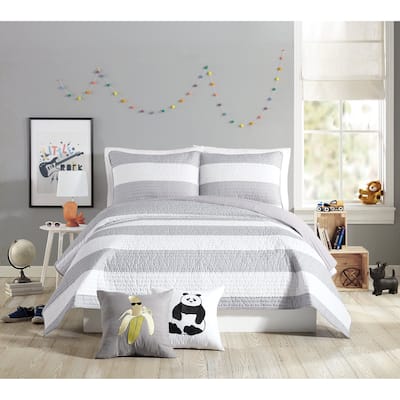 Urban Playground Lavelle Grey/White Quilt Set