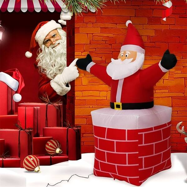 Shop Kinbor 5 6ft Inflatable Chimney Santa Holiday Indoor Outdoor