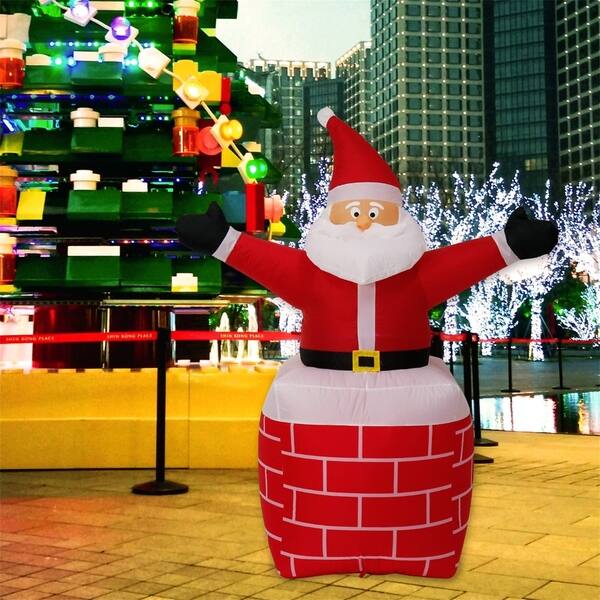 Shop Kinbor 5 6ft Inflatable Chimney Santa Holiday Indoor Outdoor
