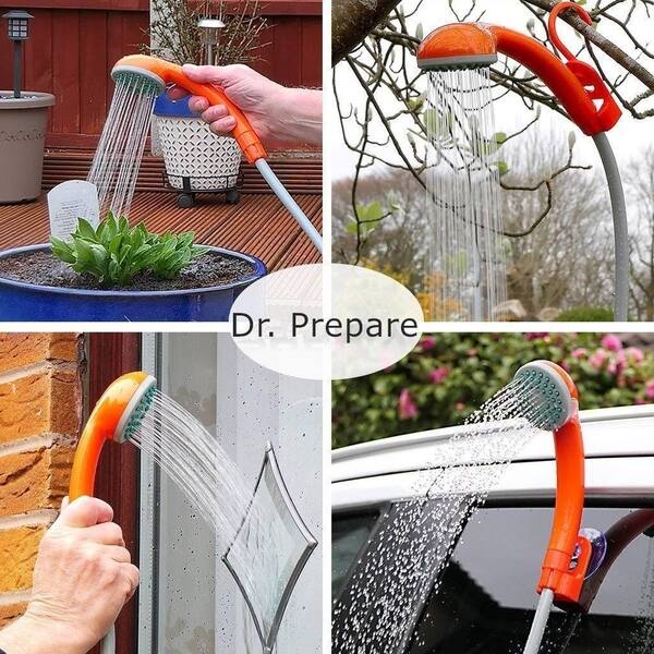 Outdoor Shower with Portable Cigarette Adapter, Hand-held Shower Head and  Pump - Bed Bath & Beyond