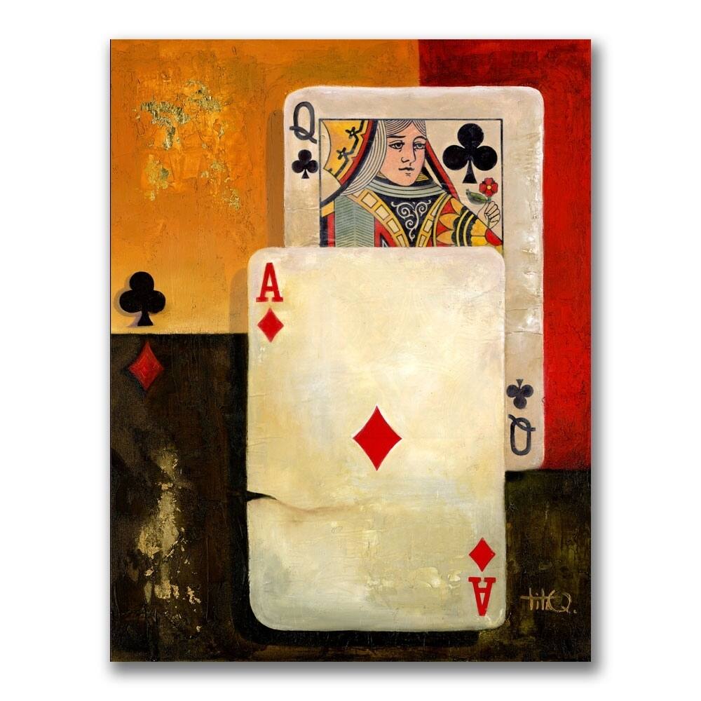 Poker Queen Extra Large Canvas Wall Art