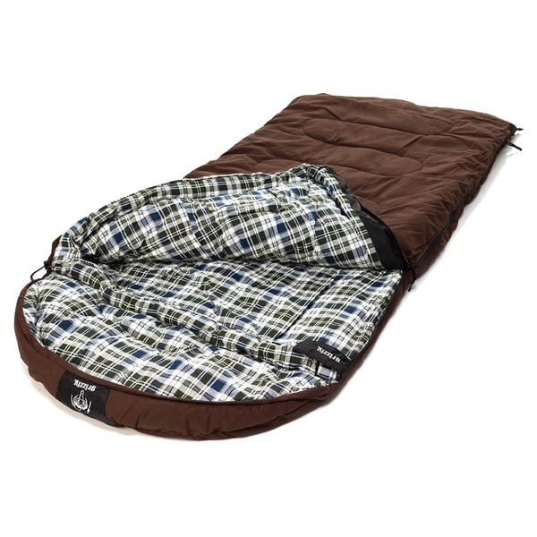 Shop Grizzly +0 Degree Chocolate Canvas Flannel Sleeping Bag with