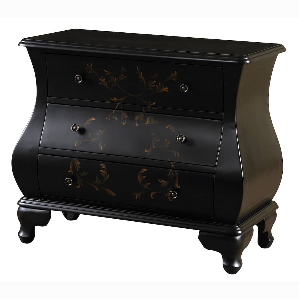 Hand-painted Satin Black Accent Chest