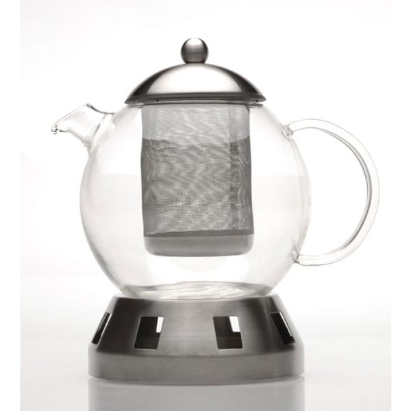 Shop 4 Piece Glass Teapot W Strainer And Warmer Free Shipping Today