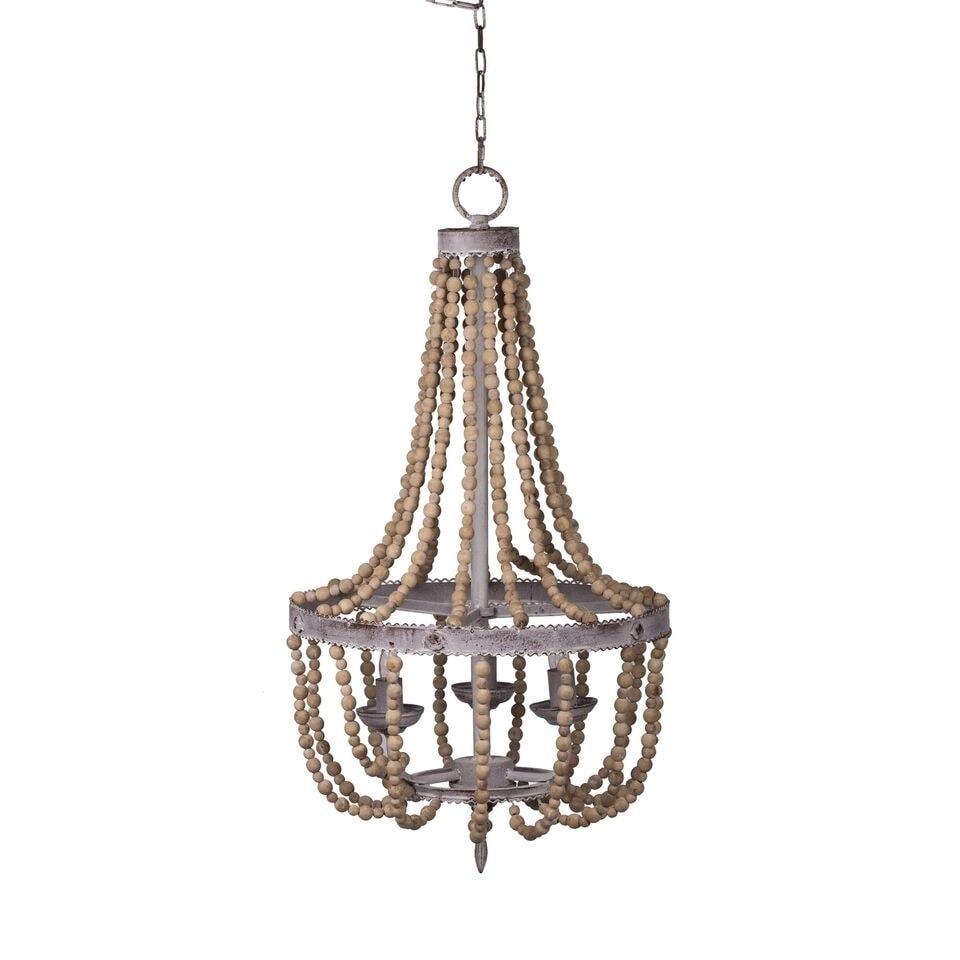 Wooden Beaded Ceiling Chandelier - Chandeliers For Bedrooms by Overstock.com