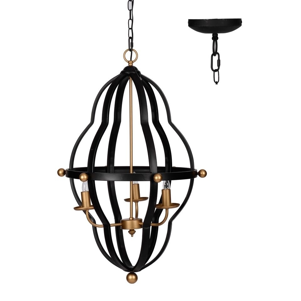 Modern Chic Black and Brass Chandelier - Chandeliers For Bedrooms by Overstock.com