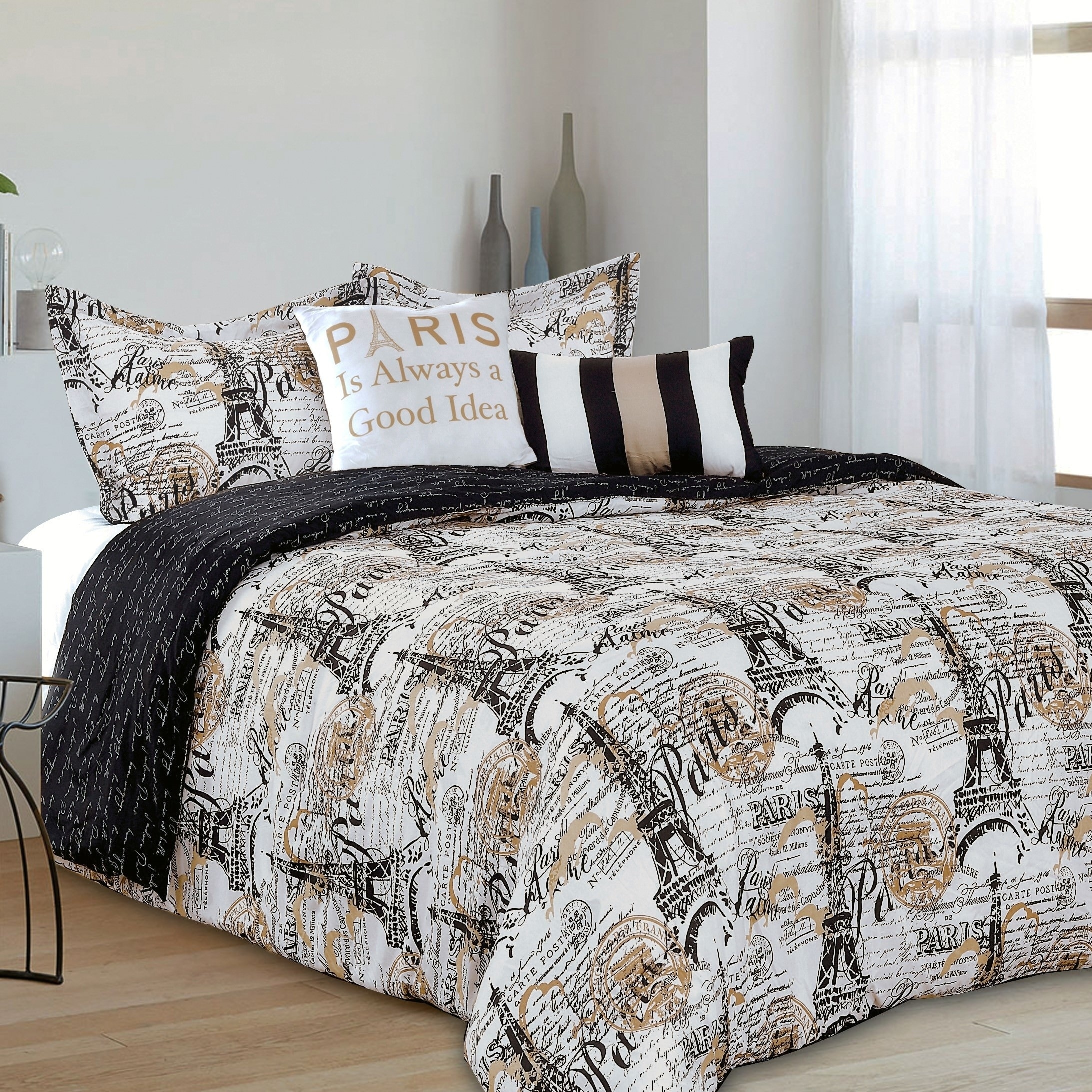 Paris Bedroom Comforters / Paris Full Queen Bedding Collection - Emmy Moore