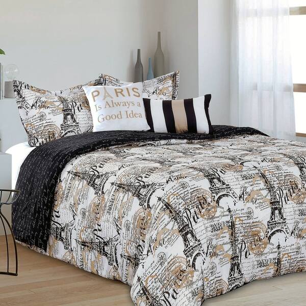 Shop Amelie Chic Paris Reversible 5 Piece Comforter Set Free