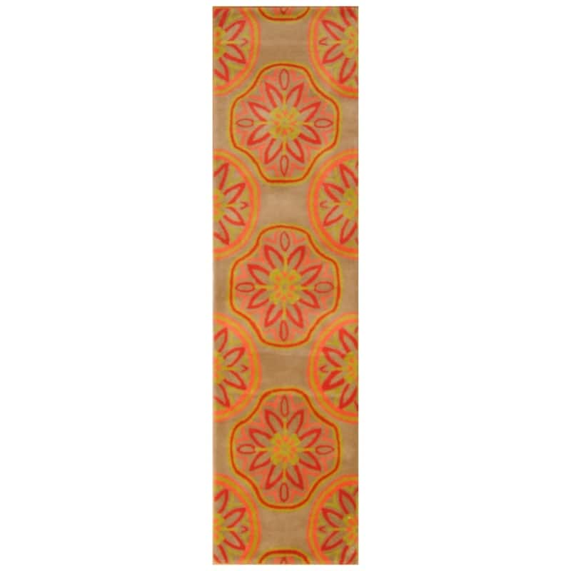Handmade Tibetan Wool Rug (India) - 2'4 x 9'