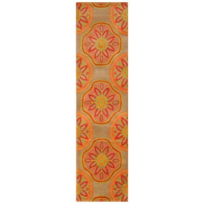 Handmade Tibetan Wool Rug (India) - 2'4 x 9'