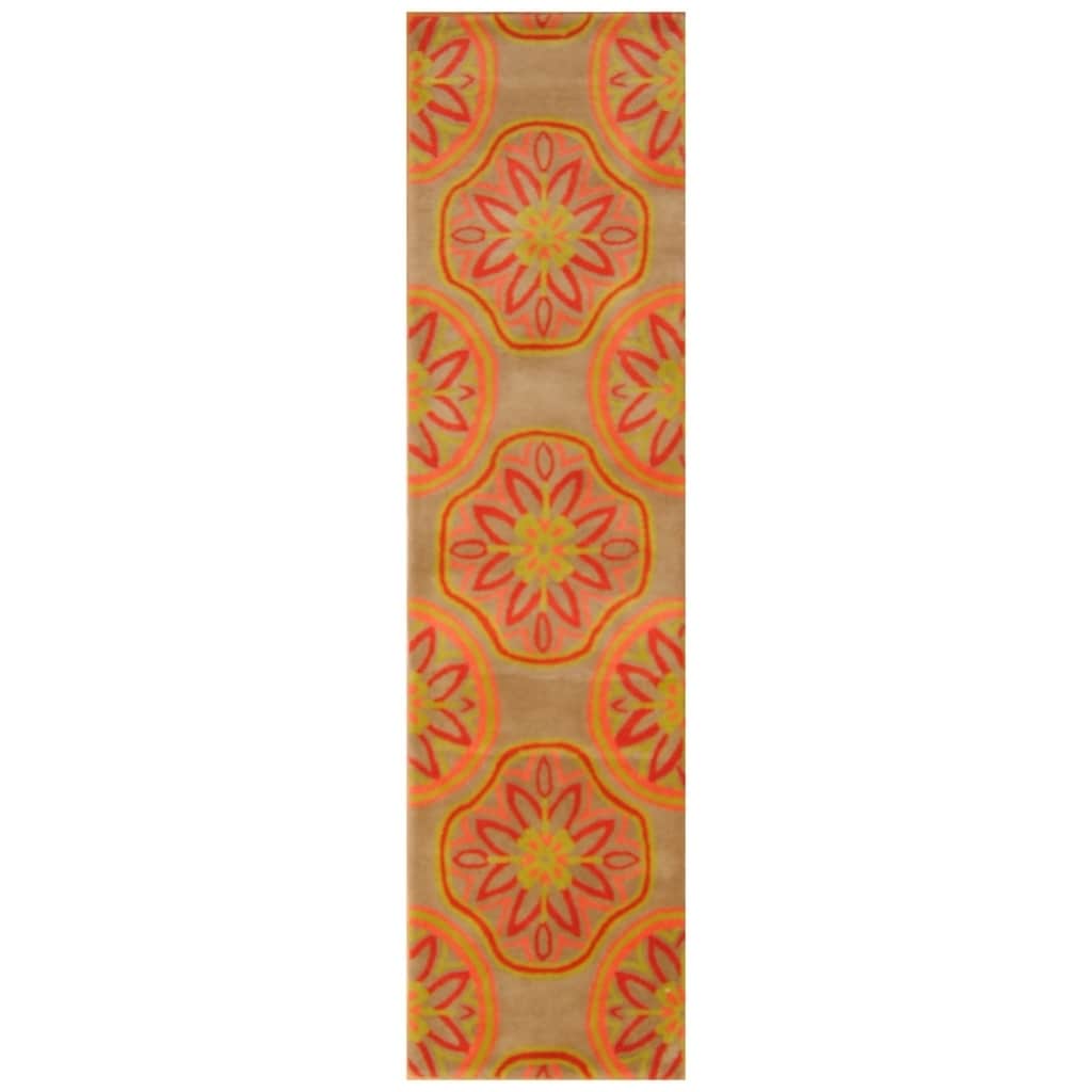 Handmade Tibetan Wool Rug (India) - 2'4 x 9'