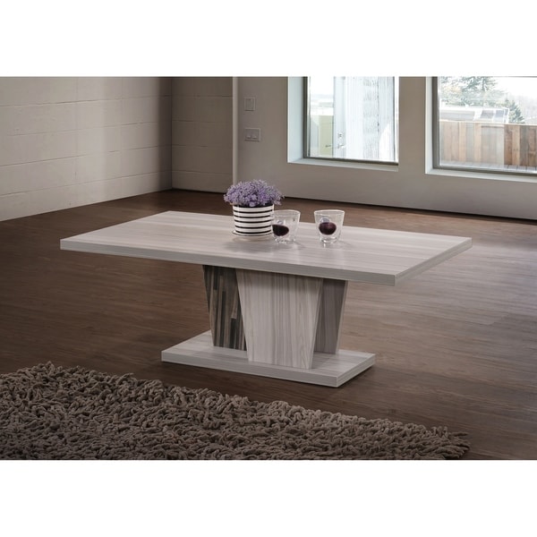 Indoor Grey Wooden Modern Rustic 43-in Rectangular Coffee Table