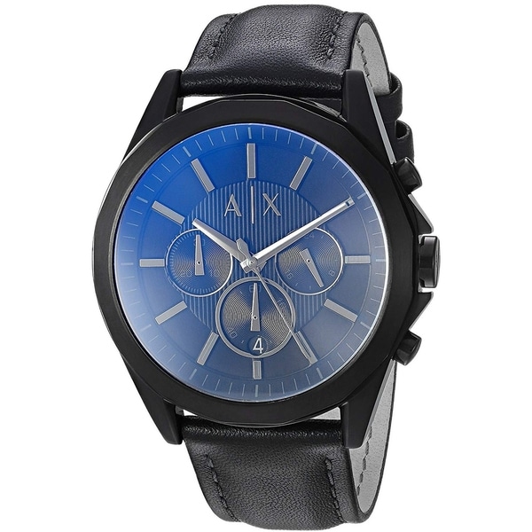 armani exchange watch men's leather strap