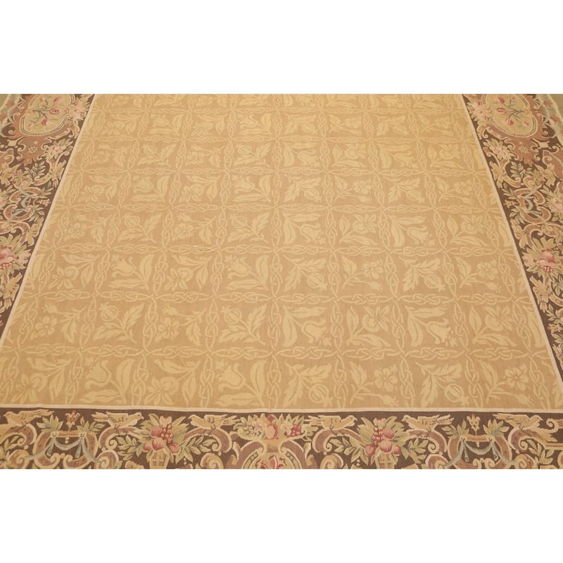 Hand Woven Wool Aubusson Area Rug (8'1