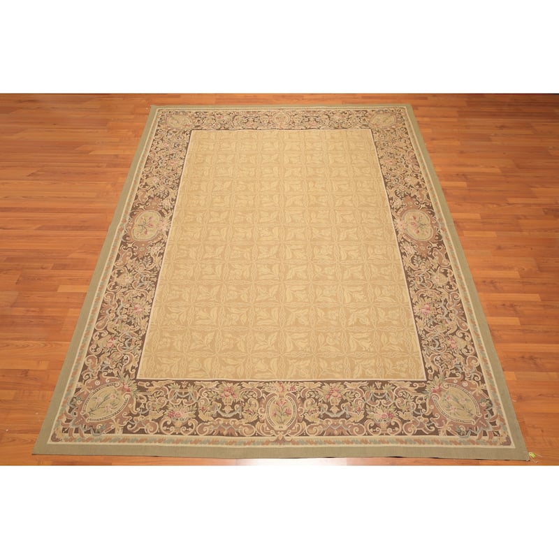 Hand Woven Wool Aubusson Area Rug (8'1