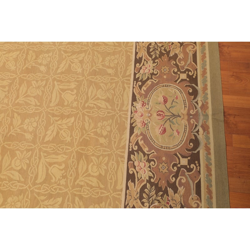 Hand Woven Wool Aubusson Area Rug (8'1