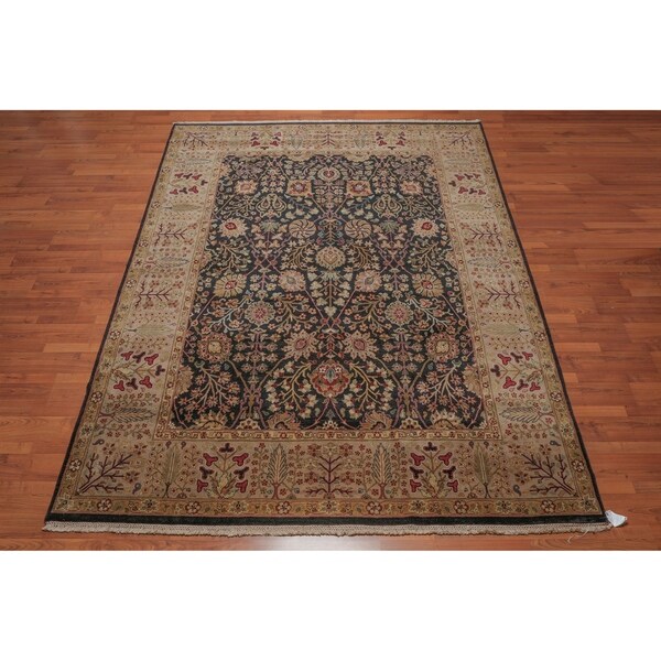 Pure Wool Agra Hand Knotted Persian Oriental Area Rug (8'2"x10'4") - 8'2" x 10'4"