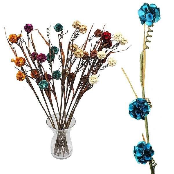Essential Decor & Beyond Artificial Flower Stem EN70243 - Blue/Yellow - 37 x 3 x 3