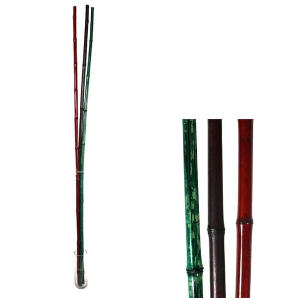 Essential Decor & Beyond 3pc. Floor Bamboo Tree GL75283 - Green/Red - 72 x 3.5 x 3.5