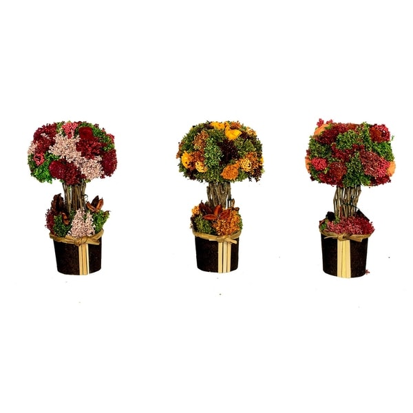 Essential Decor & Beyond 3pc. Small Floral Arrangement EN70341 - Orange/Pink - 10.5 x 7 x 7