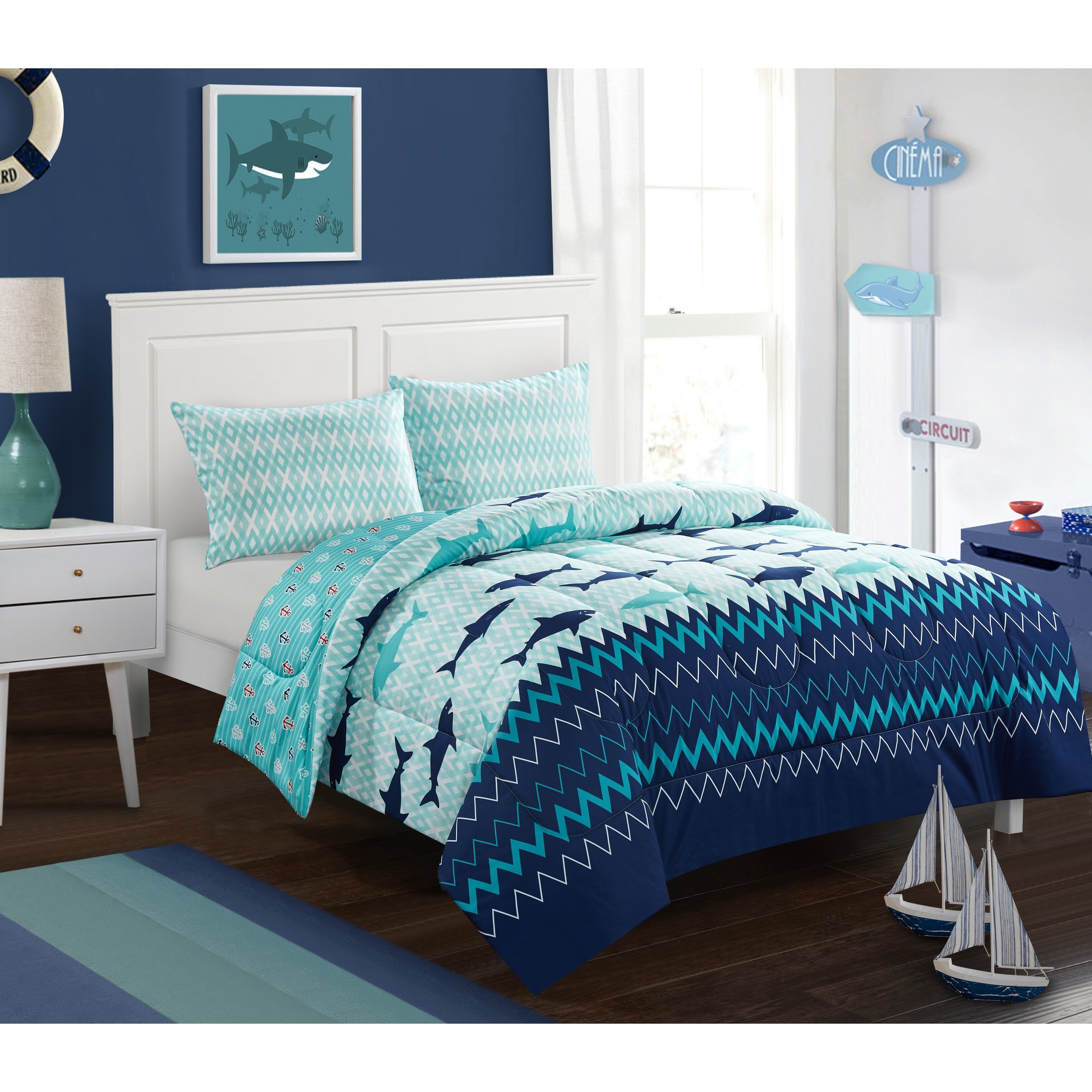 shark comforter set full