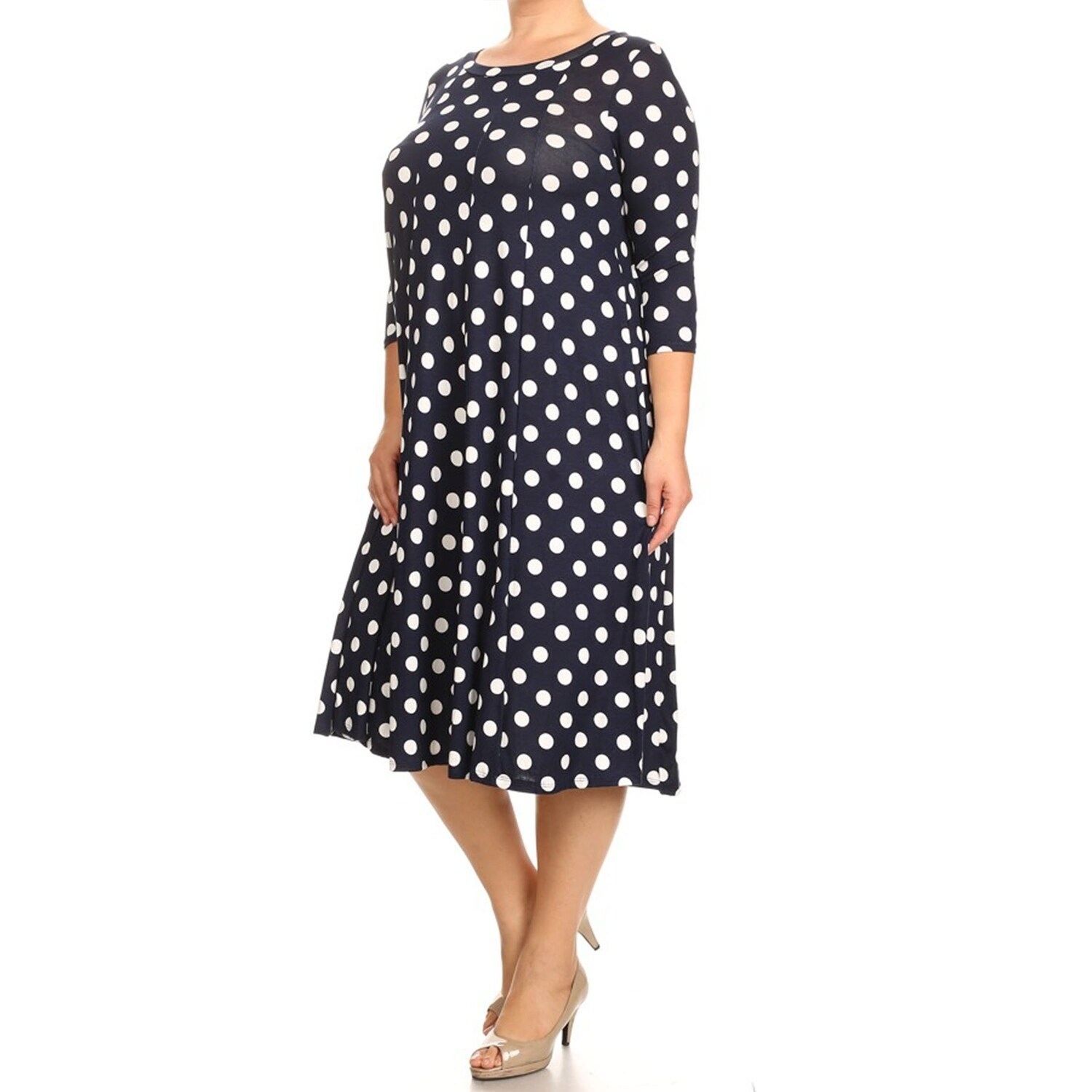 plus size a line midi dress