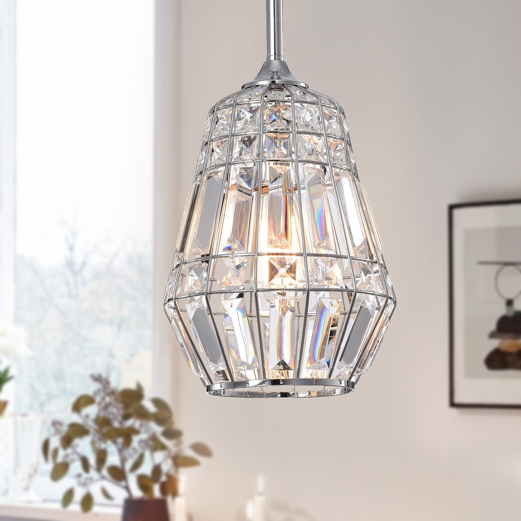 Trazi 1-light Crystal Ceiling Pendant Lamp