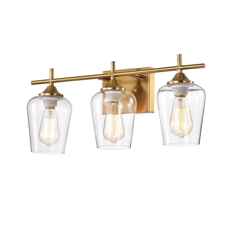 Patra 3-light Polished Brass Wall Sconce with Wine Glass Shades - Gold