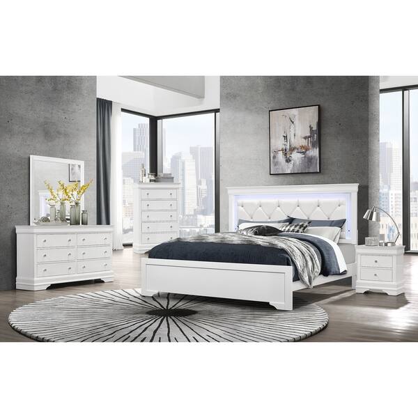 Shop Global Furniture Pompei Metallic White Dresser Free